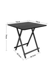 Rackhams 3pcs Folding Table and 2 Chairs Set Indoor Outdoor Bistro Kitchen Dining Set Furniture - Black - thumbnail 5