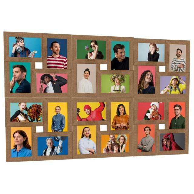 Rackhams Collage Photo Frame for 24x(13x18 cm) Picture Light Brown MDF