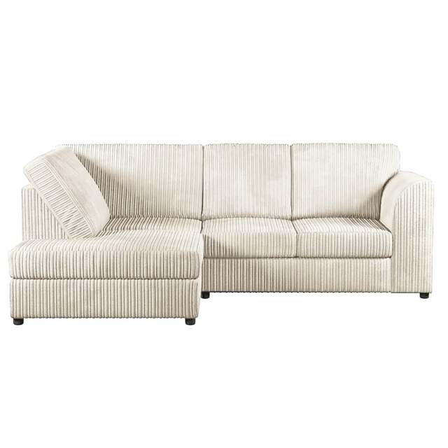 Rackhams Luxor Cord Fabric 4 Seater Corner Sofa Full Back - Cream - Left Hand Facing - image 1