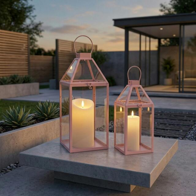 Rackhams Contemporary Outdoor Decorative Lanterns Set - image 1