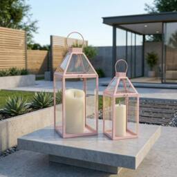 Rackhams Contemporary Outdoor Decorative Lanterns Set - thumbnail 2