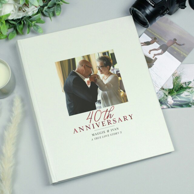 Rackhams Personalised Photo Upload 40th Anniversary Traditional Photo Album - image 1