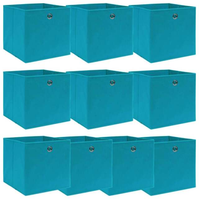 Rackhams Storage Boxes 10 pcs Baby Blue 32x32x32 cm Fabric