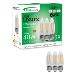 Rackhams E27 LED Filament Candle 4.5W Energy Saving Light Bulbs - Pack of 6 - thumbnail 2