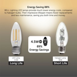 Rackhams E27 LED Filament Candle 4.5W Energy Saving Light Bulbs - Pack of 6 - thumbnail 6