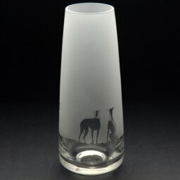 Rackhams Greyhound Dog Glass Bud Vase - Hand Etched/Engraved Gift - thumbnail 3