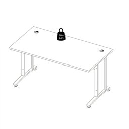 Rackhams Prima Desk 150 cm in Oak with Silver grey steel legs - Oak & Steel - 80.1 - 75.2 - thumbnail 6