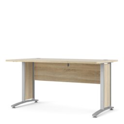 Rackhams Prima Desk 150 cm in Oak with Silver grey steel legs - Oak & Steel - 80.1 - 75.2 - thumbnail 2