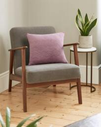 Rackhams ZigZag Candy Pink and Pearl Grey Cushion - thumbnail 1