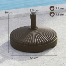 Rackhams Garden Parasol Base Holder, 28kg Sand Filled, 23kg Water Filled, Sun Umbrella Base Outdoor Umbrella Stand Weight, Brown - thumbnail 5