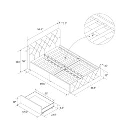 Rackhams Dakota Bed with Storage PU Black - Double - thumbnail 5