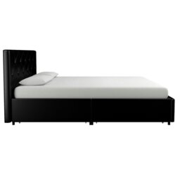 Rackhams Dakota Bed with Storage PU Black - Double - thumbnail 4