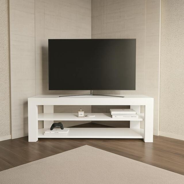 "Rackhams Rita Modern Tv Stand TV Cabinet for TV's up to 52"" - White"