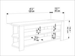 "Rackhams Rita Modern Tv Stand TV Cabinet for TV's up to 52"" - White" - thumbnail 4