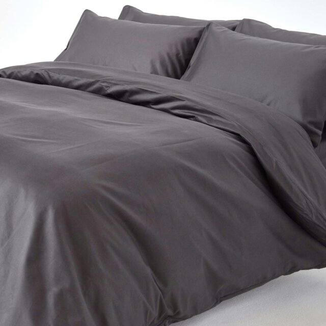 Rackhams Premium 1000 TC Egyptian Cotton Sateen Weave Duvet Cover Set - Dark Charcoal Grey - King - image 1