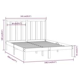 Rackhams Bed Frame Solid Wood Pine 135x190 cm Double - thumbnail 6