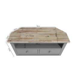 Rackhams Florence Wooden Corner TV Unit With 2 Drawers and Shelf - White - thumbnail 4