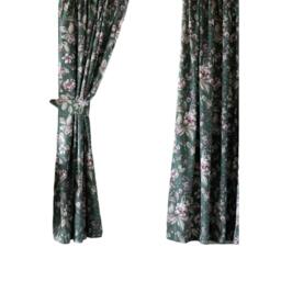 Rackhams Aiyla Pencil Pleat Curtains (Pack Of 2) - Bottle Green - 54in x 66in - Bottle Green - 80% Cotton/20% Polyester - thumbnail 1