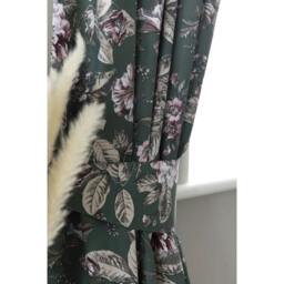Rackhams Aiyla Pencil Pleat Curtains (Pack Of 2) - Bottle Green - 54in x 66in - Bottle Green - 80% Cotton/20% Polyester - thumbnail 2