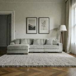 Rackhams Jumbo Cord 3 Piece Modular Sofa Left Hand - Ivory - thumbnail 2