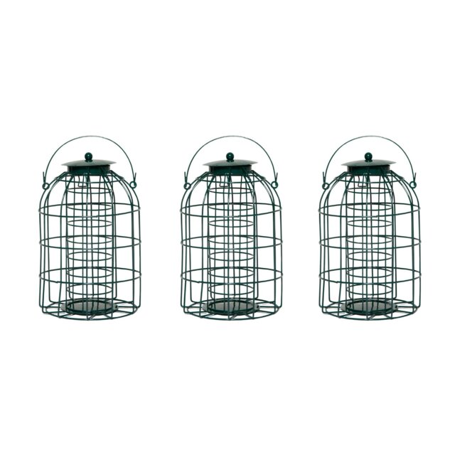 Rackhams Pack of 3 Wild Bird Fat Ball Feeder with Squirrel Guard - image 1