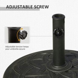 Rackhams 19KG Resin Umbrella Base Garden Parasol Base Stand Round Sun Shade Holder Suitable For Pole Between Φ38mm to Φ48mm - thumbnail 4