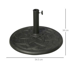 Rackhams 19KG Resin Umbrella Base Garden Parasol Base Stand Round Sun Shade Holder Suitable For Pole Between Φ38mm to Φ48mm - thumbnail 5