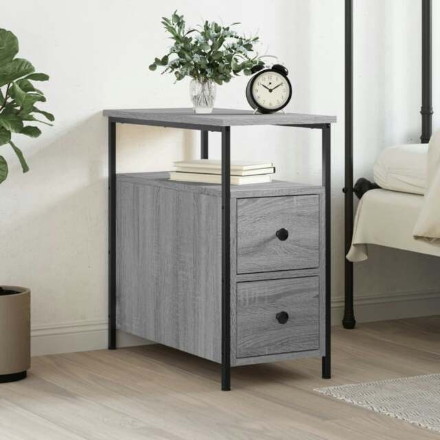 Rackhams Bedside Cabinet Grey Sonoma 30x60x60 cm Engineered Wood