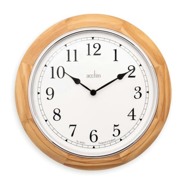 Rackhams Winchester Wall Clock Quartz Crafted Domed Glass Lens - Light Wood - Light Wood - Light Wood - image 1