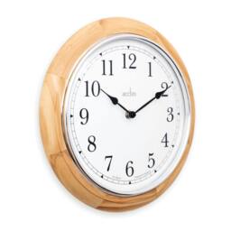 Rackhams Winchester Wall Clock Quartz Crafted Domed Glass Lens - Light Wood - Light Wood - Light Wood - thumbnail 2