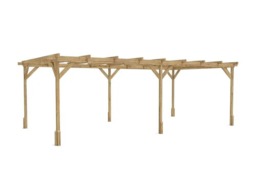 "Rackhams Wooden Pergola Kit 6m x 3m DIY Plants Frame Garden Structure Utopia (19' 6"" x 10') - 6.38 x 3.39 x 2.10m - Brown - Wood"