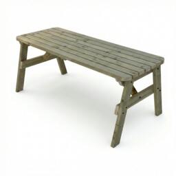 Rackhams Victoria Rounded Wooden Garden Table, Outdoor Picnic Dining Desk - Without expert assembly - 120cm - thumbnail 2