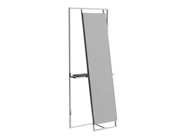 Rackhams Federico Floor Standing Mirrors - Black Stained Oak - Polished Stainless Steel - Small - image 1