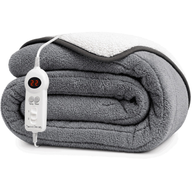 Rackhams Heated Throw Electric Fleece, 9 Heat and 9 Timer Auto Shut Off - Digital Control - Machine Washable - image 1