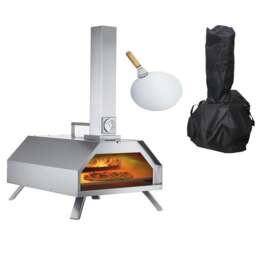 Rackhams Outdoor Pizza Oven Thermometer Paddle Rain Cover Garden BBQ Silver - thumbnail 1