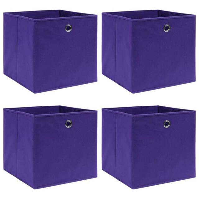Rackhams Storage Boxes 4 pcs Purple 32x32x32 cm Fabric