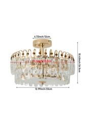 Rackhams Semi Flush Mount Crystal Ceiling Light - Gold - One Size - thumbnail 3