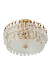 Rackhams Semi Flush Mount Crystal Ceiling Light - Gold - One Size - thumbnail 4