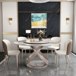 Rackhams Androme Round Dining Table & Chairs, With Rotatable Tray - ⌀120cm - 0 Chair - thumbnail 2