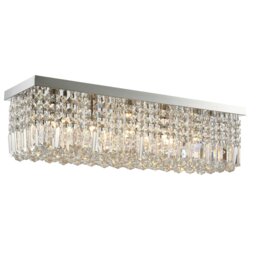 Rackhams Modern Crystal Ceiling Light Square Chandelier for Home Office Silver - thumbnail 2