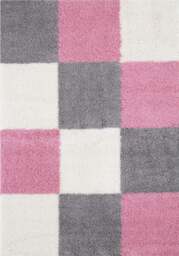 Rackhams Myshaggy Geometric Pink Rug - 80X150 cm - thumbnail 1