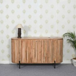 Rackhams Niles Solid Wood Sideboard With Metal Legs - Lacquered - Wood - 1 - thumbnail 2