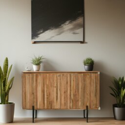 Rackhams Niles Solid Wood Sideboard With Metal Legs - Lacquered - Wood - 1 - thumbnail 3