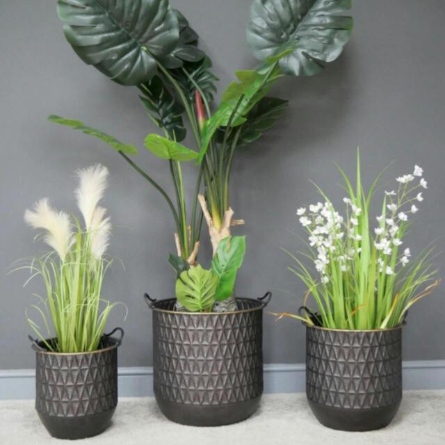 Rackhams Bronze metal Retro style Planter pots - image 1