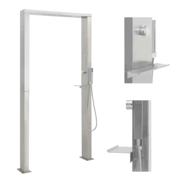 Rackhams Outdoor Shower Stainless Steel Double Jets
