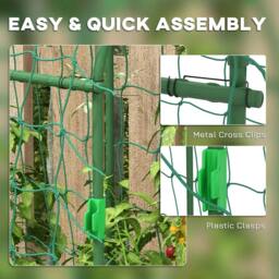 Rackhams 183 cm Tall Metal Garden Trellis, Arch Trellis for Climbing Plants Outdoor with Climbing Net - thumbnail 4