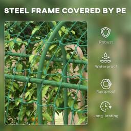 Rackhams 183 cm Tall Metal Garden Trellis, Arch Trellis for Climbing Plants Outdoor with Climbing Net - thumbnail 5
