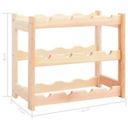 Rackhams Wine Rack for 12 Bottles Pinewood - thumbnail 6