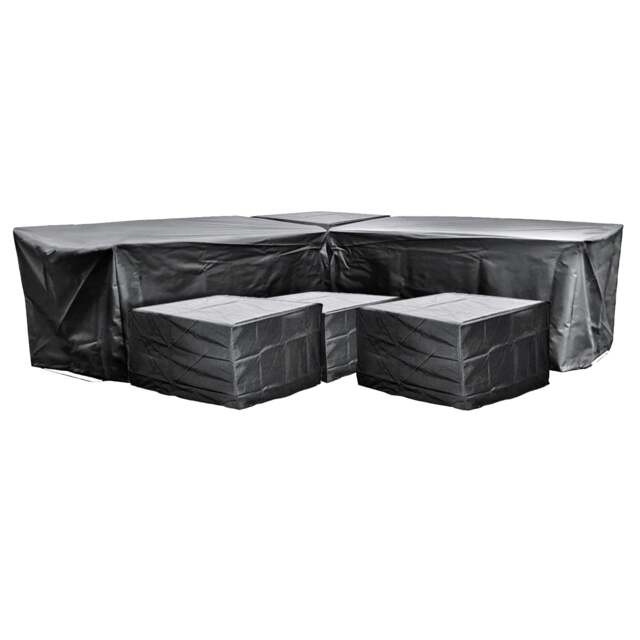 Rackhams Cozy Bay EZBreathe Malta 8 Seat Twin Stool Furniture Set Cover in Black - Black - image 1