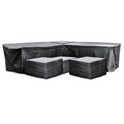 Rackhams Cozy Bay EZBreathe Malta 8 Seat Twin Stool Furniture Set Cover in Black - Black - thumbnail 1